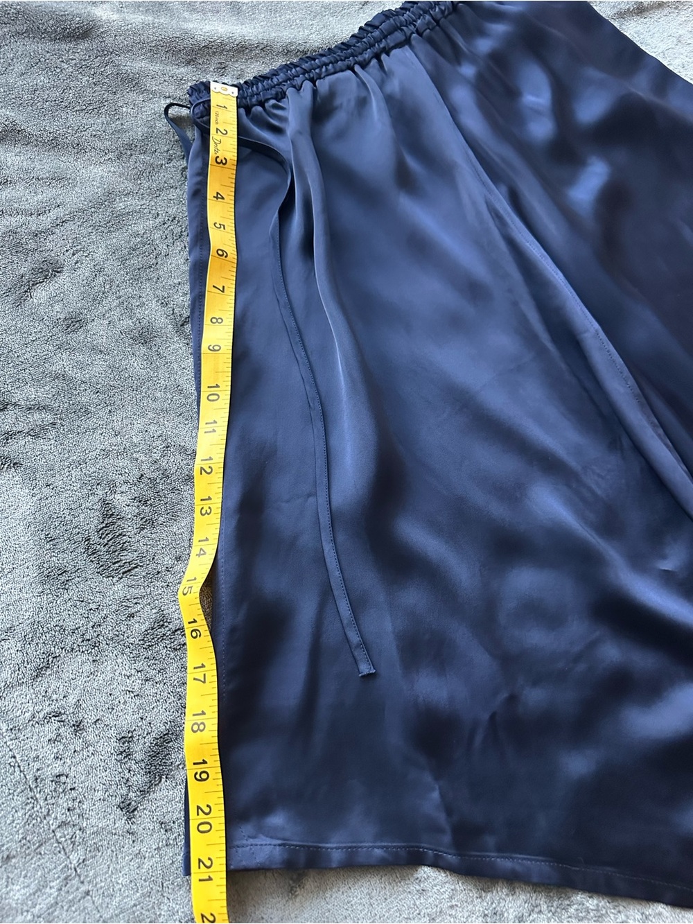 Rogue Navy Satin Asymmetric High Low Skirt IT 40 US 4-6 100% Viscose - Picture 9 of 15